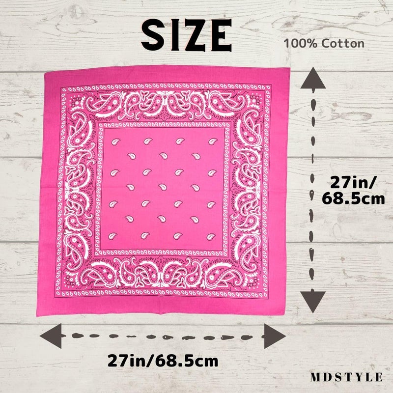 MD Style Extra Large Bandana 27” x 27” 100% Cotton for Men & Women Paisley Handkerchief Headband Scarf Jumbo Bandanas - Image 4